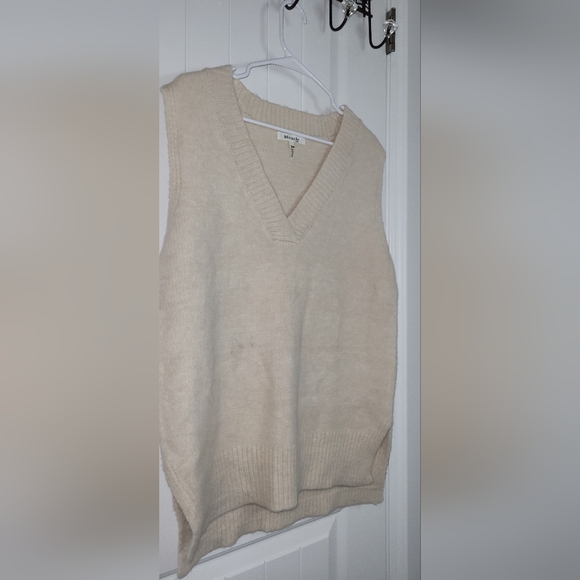 Beige V-Neck Sweater Vest - Picture 1 of 3
